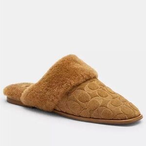 Women's Tan Slip-On Fur Lined Mules